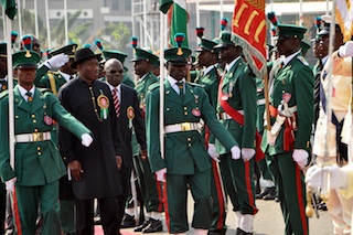 Jonathan inspects the Guard of honour