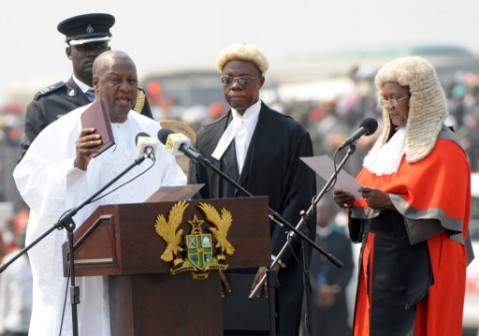President Mahama taking the oath of office