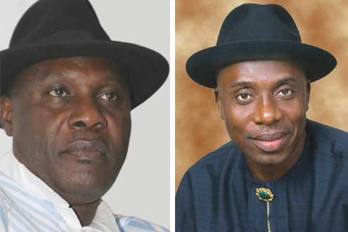 Amaechi (right) and Orubebe have been sparring lately.
