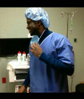 Peter Okoye: the proud father in the hospital