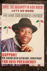 President Goodluck Jonathan's poster at Wuse Zone 5 in Abuja 