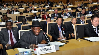 President jonathan at the donors conference