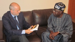 Tinubu meets Paul Edward of the British High Commission in Abuja