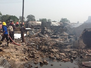 the scene of the disaster at Mbiama today