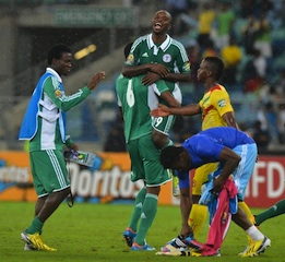 Echiejile rejoice after the opening goal