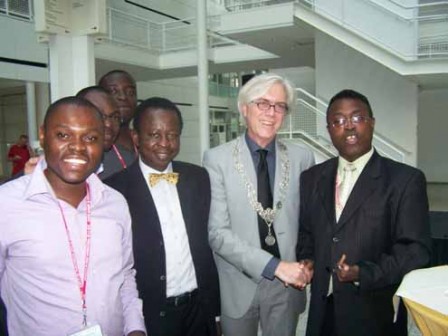 Mr. Anthony Akin Akinbote (2nd left) with colleagues before his death
