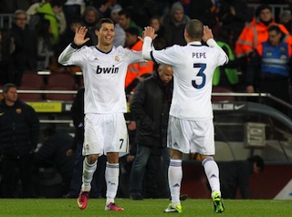 Ronaldo and Pepe celebrate