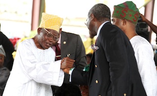 The old and the new- Fashola salutes Lateef Jakande