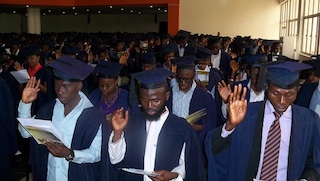 FILE PHOTO: university students during their matriculation