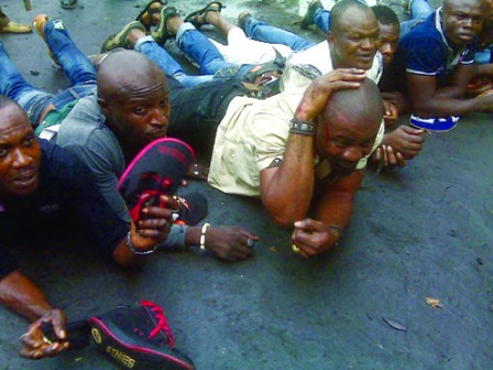 Some of the Bakassi Boys arrested at the Ladipo Market