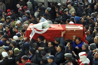 Funeral of Tunisian opposition leader