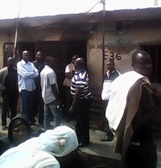 the house gutted by fire in Kaduna