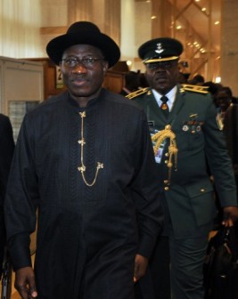 Jonathan in Ivory Coast: wants adherence to rule of law by African leaders AFP Photo