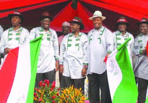  When the going was good: President Goodluck Jonathan with Governors Amaechi, Akpabio and others. The Presidency is accused of plotting to unseat Amaechi as chairman of the Governors Forum
