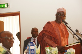 Mallam Ibrahim Shekarau, former governor of Kano State speaks at the event