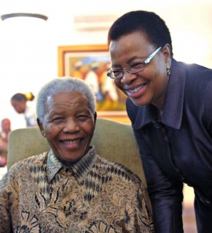 File photo: Mandela with Graca Machel in 2011