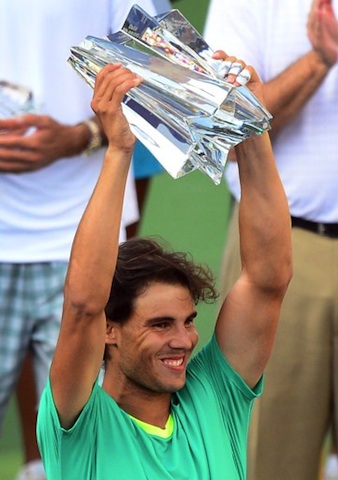 Nadal with Indian Wells trophy