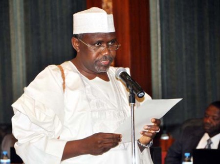 NEW HEAD OF CIVIL SERVICE OF THE FEDERATION, ALHAJI BUKAR GONI AJI TAKING OATH OF OFFICE BEFORE PRESIDENT GOODLUCK JONATHAN IN ABUJA ON MONDAY