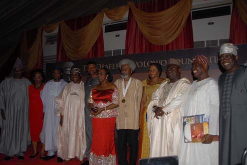 Guests with Prof Wole Soyinka at the event.