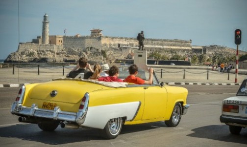 A Mercury car on the street of Havana. AFP