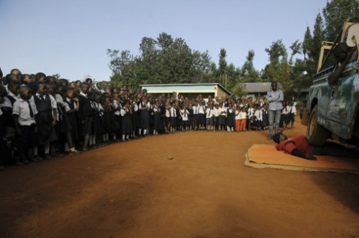 Karunkenya: stomach made of steel as a Land rover runs over his stomach? 