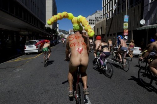 capetown: naked cycling protest