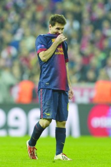 A dejected Messi