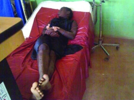 A victim at the hospital