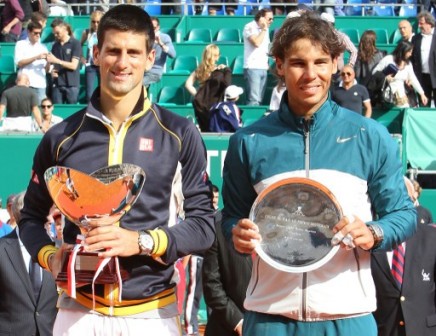 Djokovic and nadal with their silverwares