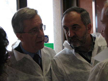 Father Franco Decaminada(left) and another hospital staff