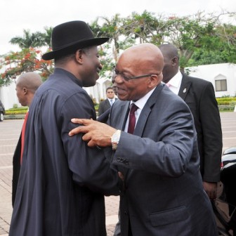 Goodluck Jonathan and jacob Zuma: xenophobic attacks against Nigerians in South Africa 
