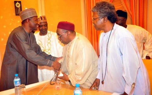 Goodluck Jonathan with Maitama Sule and other Northern Elders