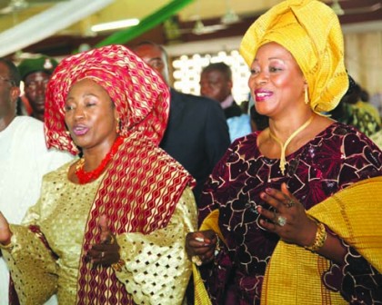 L-R: Mrs. Bisi Adeleye-Fayemi and the late Funmi Olayinka