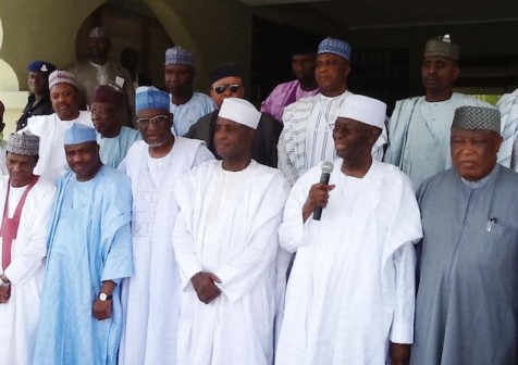 Tony Anenih, second left, Gov Wammako and PDP leaders
