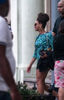 Beyonce: Leaving the Saratoga Hotel in Havana: Cubans rushed to catch a glimpse