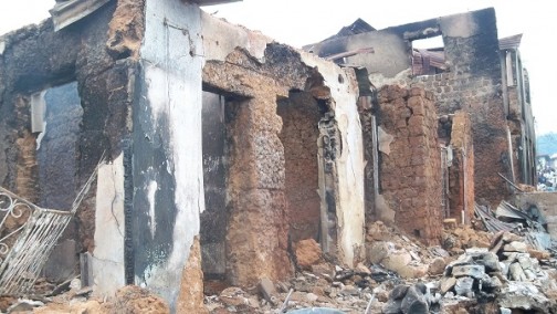 One of the houses consumed by the tanker fire