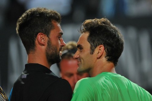 Federer and Frenchman Benoit Paire