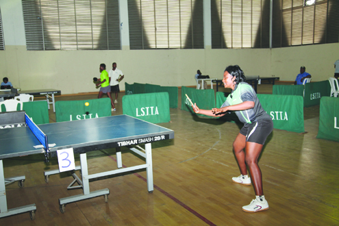 Tennis players in action at a recent tournament at the Teslim Balogun Stadium, Surulere, Lagos.