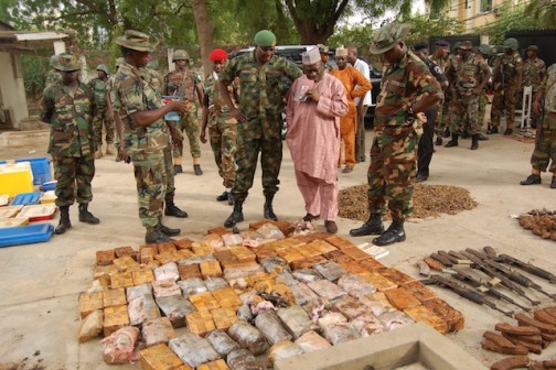 File Photo:the arms and ammunitions found in kano