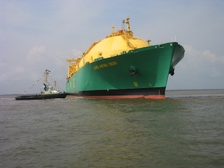 A Nigerian ship exporting LNG