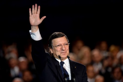 European Commission President Jose Manuel Barroso waves during the celebration of the accession of Croatia to the European Union at Ban Jelesic square in Zagreb on June 30, 2013. 
