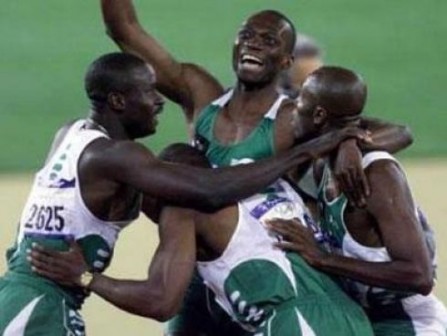 The Nigerian 4x400 relay team happy even for the silver