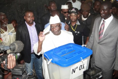 Ibrahim Boubacar Keita, aka IBK: leads in results declared so far