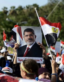 The Brotherhood members in demo to support ousted Morsi