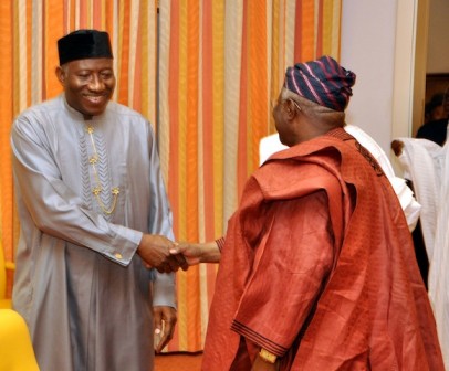 Bode George meets Jonathan at Aso Rock as head of PDP leaders from Western Nigeria