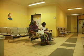 Mothers waiting for doctors at the National Hospital , Abuja  during the warning strike in December
