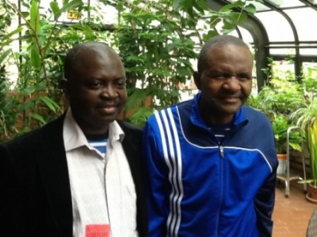 Suntai, right with a visitor: Is he looking good?