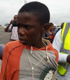 The stowaway boy : handed over to Edo state officials