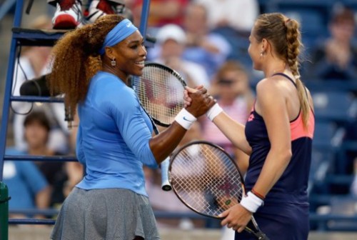 Serena Williams with Magdalena Rybarikova
