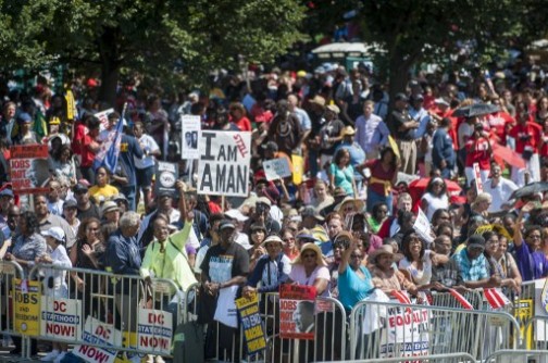 Some of the crowd at the memoriam for Martin Luther King today